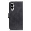 For Samsung Galaxy S25 Edge Case Stand Cowhide Texture PU Leather Phone Cover
