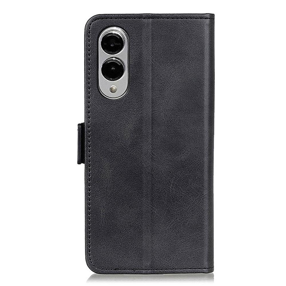 For Samsung Galaxy S25 Edge Case Stand Cowhide Texture PU Leather Phone Cover