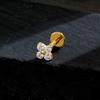 Right Grand ASTM F136 Titanium Flower CZ Cartilage Earring 16G Four Leaf Helix Tragus Stud Flat Back Labret Piercing Jewelry