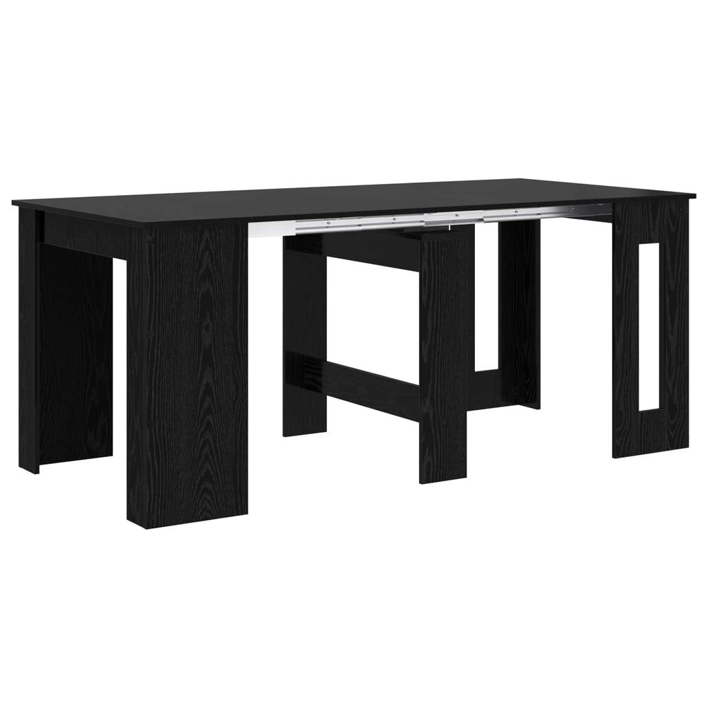 Dining Table 180 X 85 X 75 Cm Engineered Wood Black Oak
