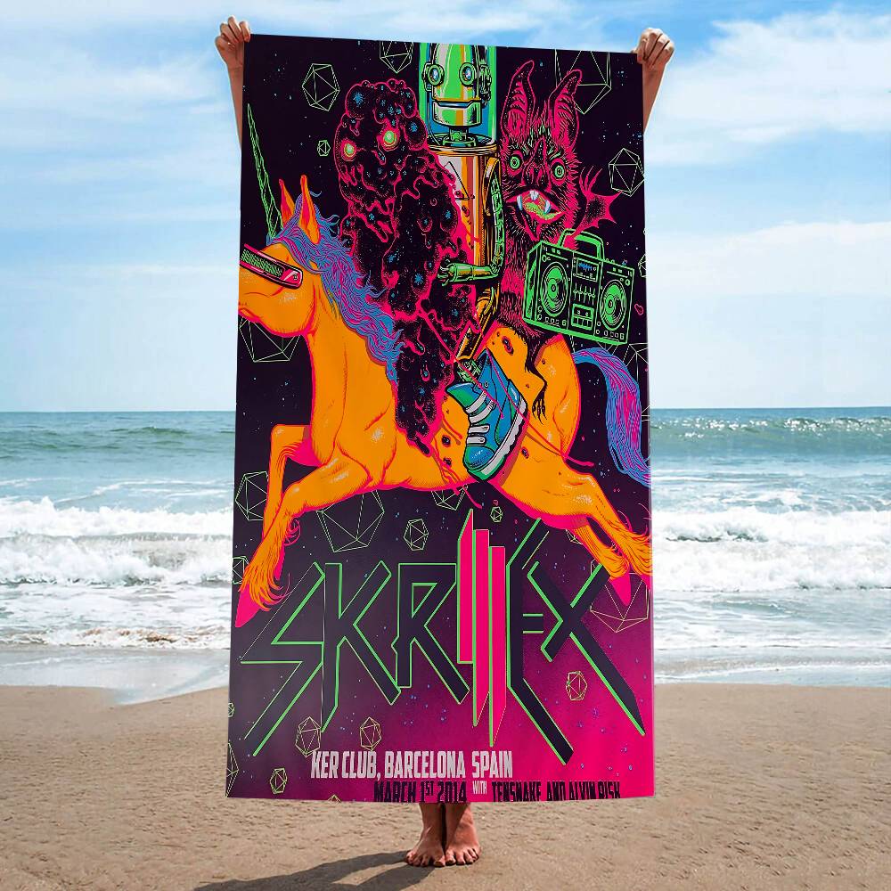 Singer Skrillex Microfiber Printed Beach Towel Mountain Climbing Yoga Beach Swimming Running Absorbent Soft Towel