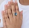 925 Sterlingsilber Labradorit Ovaler Cabochon Ring, Boho Minimalistischer Blauer Schimmer Edelsteinschmuck, Geschenk für Sie