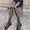 Women Goth Punk Cute Black Mesh Tights Lolita Skull Pattern Fishnet  Jacquard Harajuku Stockings Pantygose Leggings Halloween