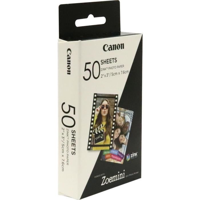 Papel de impresión Canon Paquete 50 hojas de papel fotográfico Canon ZINK para Zoemini
