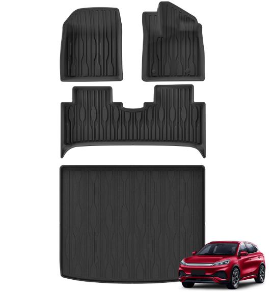 Smabee for BYD Atto 3 Atto3 YUAN PLUS 2022-2024 TPE Car All-weather Floor Mats Cargo Liner Trunk Pad Backrest Liner Accessories