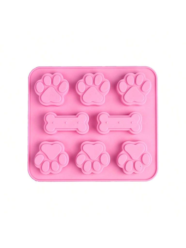 1Pcs Animal Dog and Cat Bone and Paw Print Silicone Baking Pan flexible Baking Mold Dog Puppy Treat Cookie Pet Oven safe cake