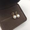 Trending on Xiaohongshu: Recommended Products*Elegant high-heeled silver hook earrings, fashionable Korean-style, with bright freshwater pearl