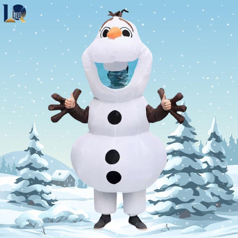 Inflatable Christmas Reindeer Riding Dinosaur Costume - Funny Holiday Party Santa Claus Hug