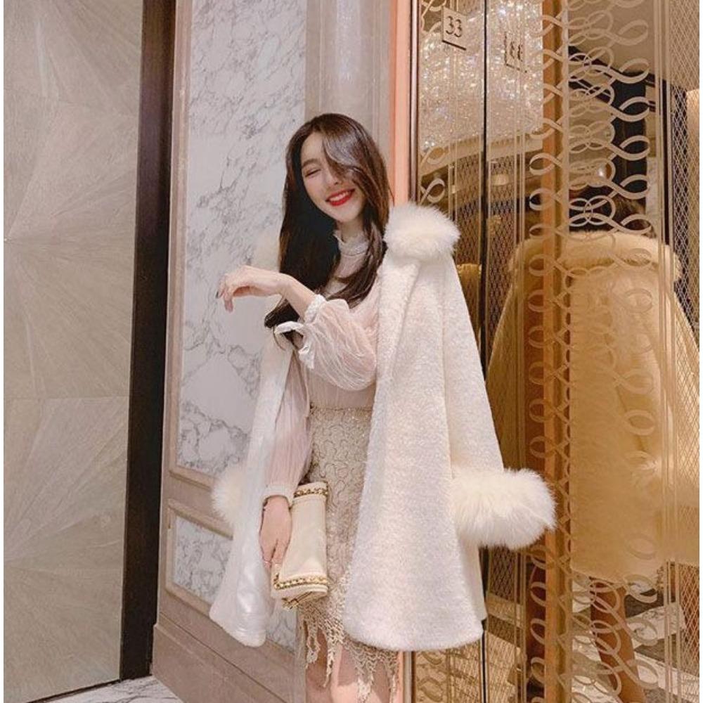 New Mink Velvet Coat for Women Loose Student Winter Mid-length Furry Fur Coat Furry Woolen Fabric