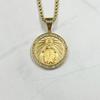 Religious Stainless Steel Virgin Mary Pendant Necklace with Rhinestone Christian Prayer Amulet Necklace for Women Christmas Gift