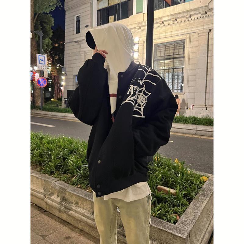 Baseball Uniforms for Men and Women, National Fashion Spider Spring and Autumn New Loose Couple Jackets