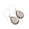 Natural Black Rutile Gemstone 925 Sterling Silver Jewelry Earrings 1.41" For Her EE-97-29
