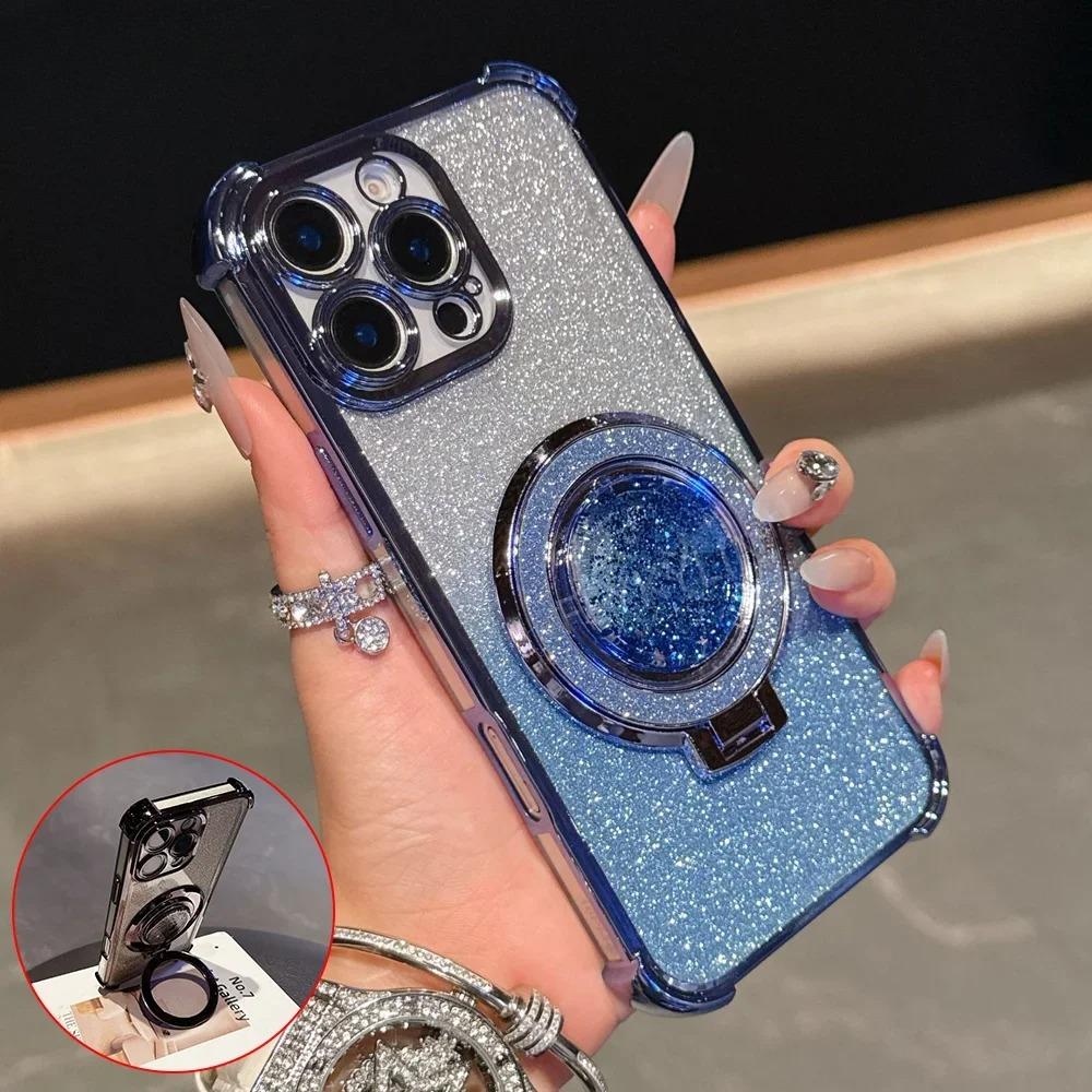 

Блестящий Магнитный Чехол-Подставка для Xiaomi POCO X6 Pro F6 X7 F4 X5 C65 C75 X3 NFC M6 Ударопрочная Мягкая Обложка For POCO F5 Pro синий