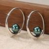 Vintage Concise Design Green Imitation Pearl Hoop Earrings for Women  Banquet Daily Versatile Jewelry Accessories Crafts