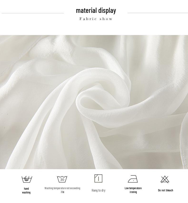 Women's Japanese-Style A-line Silk Skirt with Elastic Waist