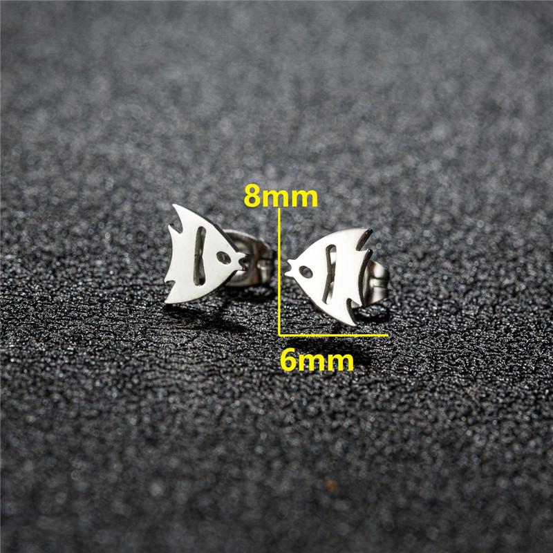 Minimalist Cute Animal Earings Jewelry Small Penguin Fish Swallow Stud Earrings for Women U Shaped Earing Oorbellen