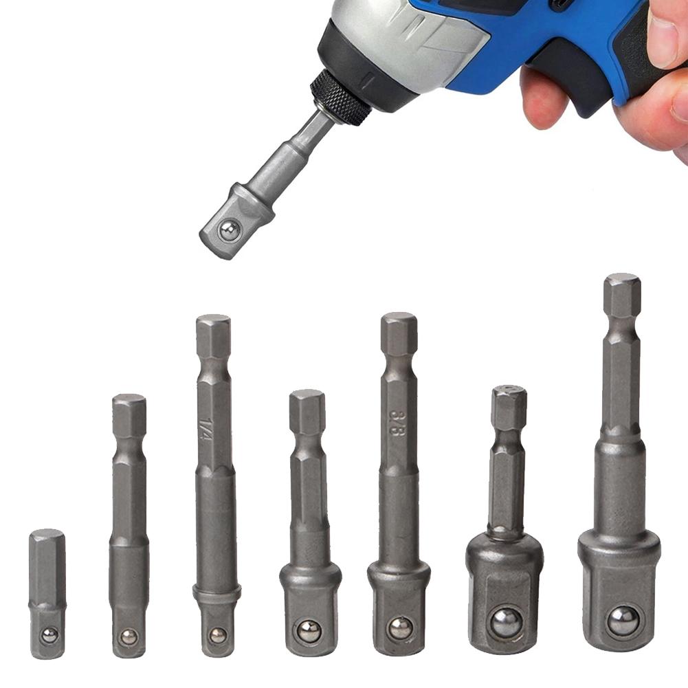 Socket Adapter Bit Adapter 1/2 3/8 1/4 2/3/8pcs Drill