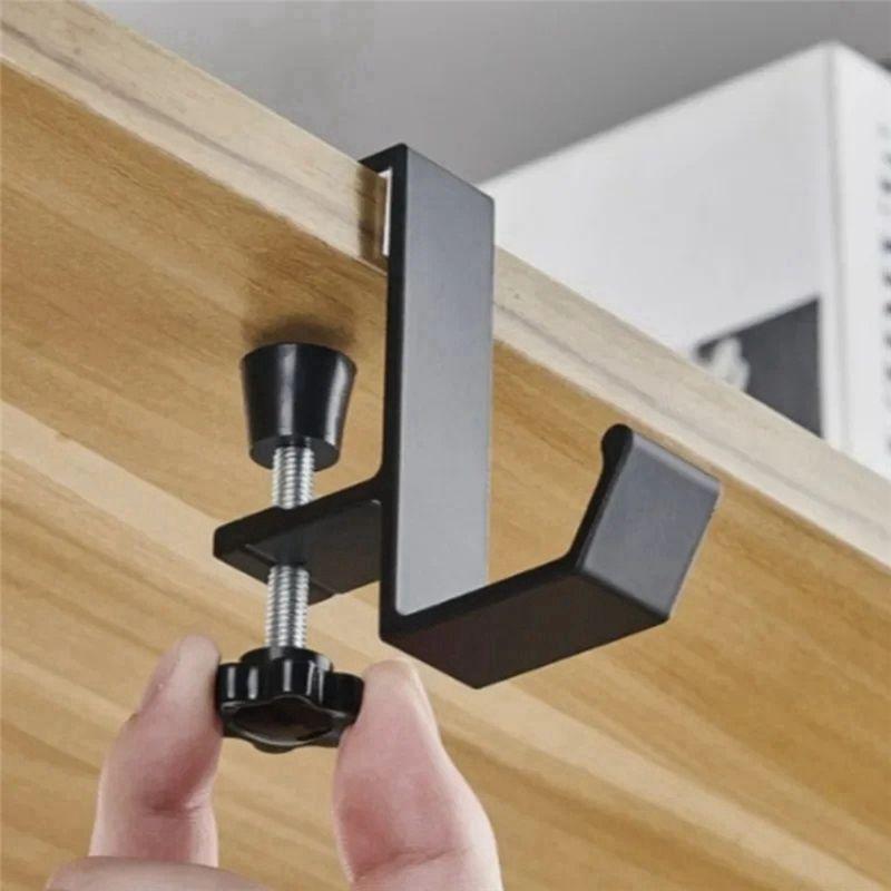 A84X-5 Pcs Single-Layer Locking Table Hook Student Bag Hook Office Desk Mobile Bag Hook Desk Side Table Hook