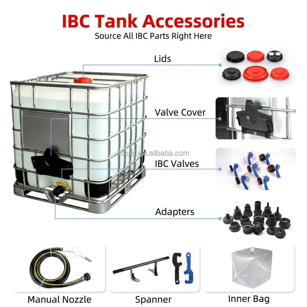 9 Inch Heavy Duty IBC Tote Lid 225mm Plastic Cap Vent Hole for Water Food Chemical Storage-for Industries Pipelines