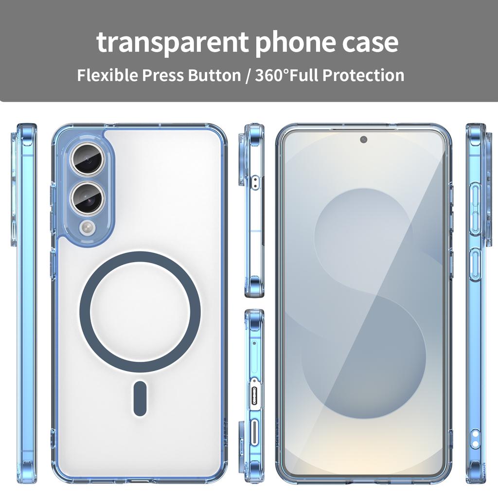 For Samsung Galaxy S25 Edge Phone Case, Magnetic Shockproof Transparent Cover for Samsung Galaxy S25 Edge