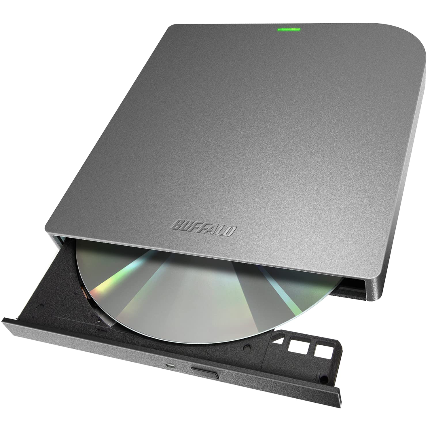 

Buffalo USB 3.2 (Gen 1)/3.0 External DVD/CD Drive for Mac, Bus Powered (with Power Cable), Slim, Portable, Made in Japan, Gray, DVSM-PMV8U3-GY/N