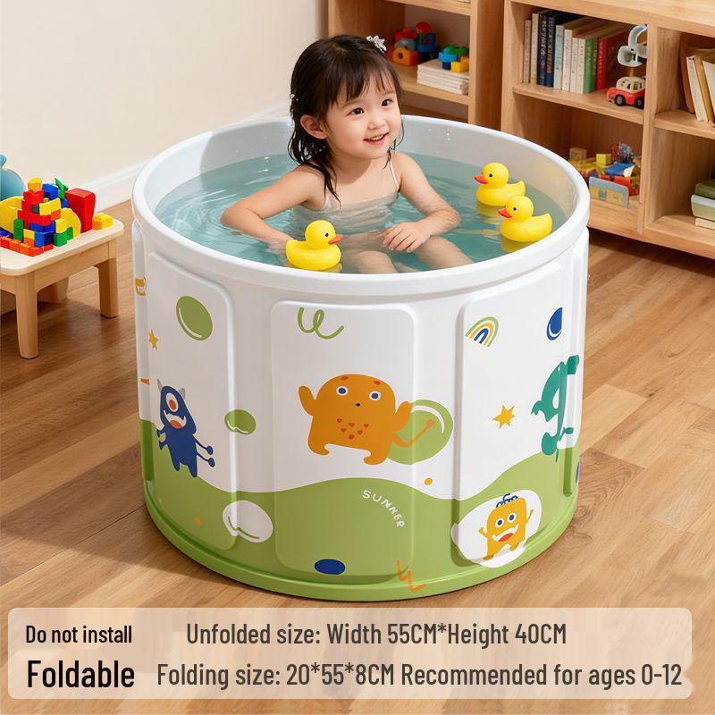 Foldable Cartoon Duck Portable Bathtub for Adults - Warm, Full-Body Soak for Autumn and Winter