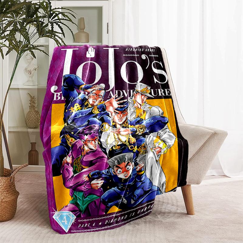 1pc Blanket JoJo's Bizarre Adventure3 Print Design, Lightweight Blanket for Sofa, Bed- Soft &Warm, Gift for All Seasons like Christmas, Halloween
