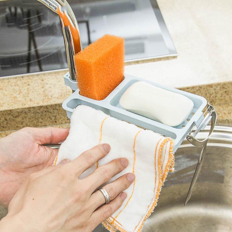 Buy Faucet Drain Rack Soap Soap Box Rack Rag Hook Storage Rack at ...