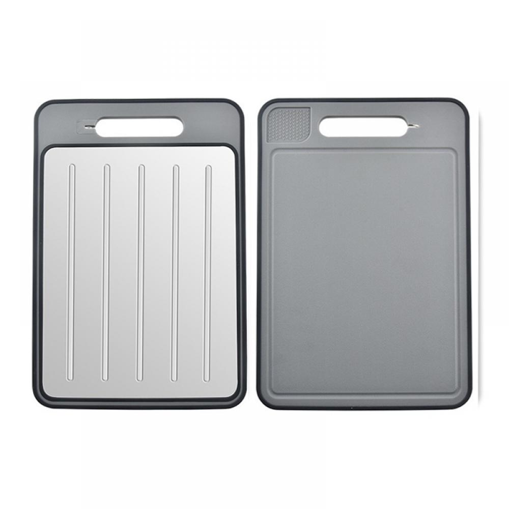 Multifunctional Cutting Board With Knife Sharpener Garlic Grater Double-Sided Non-Slip Chopping Board Defrosting Plate Alloy Aluminum Kitchen