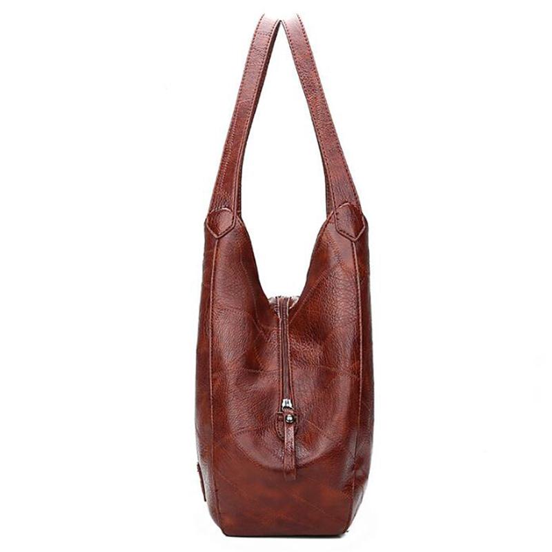 PU Dumplings Effen Kleur Dame Vrouwen Tas Retro Schoudertas Grote Capaciteit Handtas