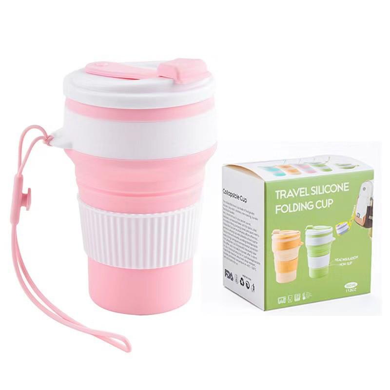 Tazza pieghevole in silicone portatile per campeggio, viaggi, ufficio e collutorio