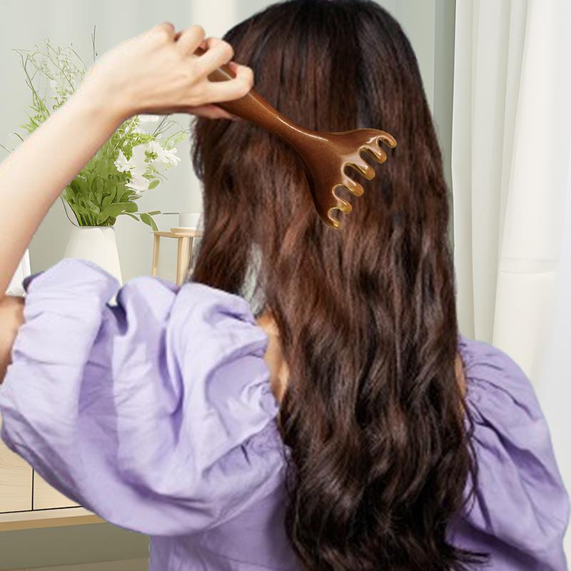 1PC New Massage Comb Head Massager Sandalwood Six Tooth Comb Wahl Comb Scalp Scraping Massager Body Massage Tool for Women Girl