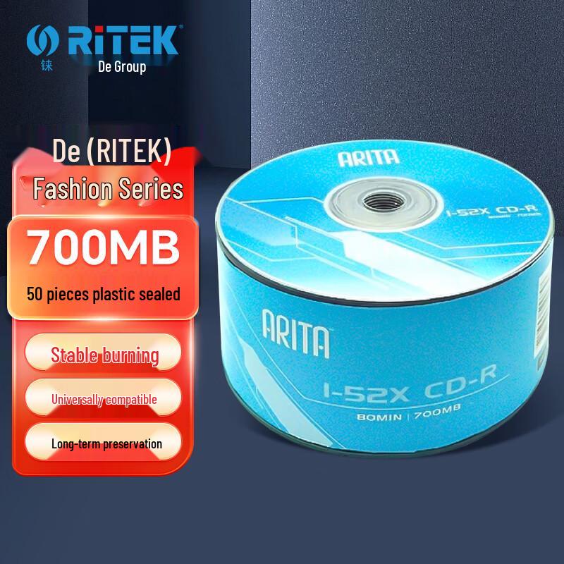 RITEK Fashion Series CD-R Blank Discs 52x 700MB 50-Pack