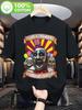 Großformat Grafik-T-Shirt - 100% Baumwolle 180 g/m² Atmungsaktives Kurzarm-T-Shirt mit lebendigem Clown- und Buchstaben-Print