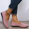 Women's Solid Color Knit Loafers Lightweight Anti Slip Flat Shoes Casual Wear