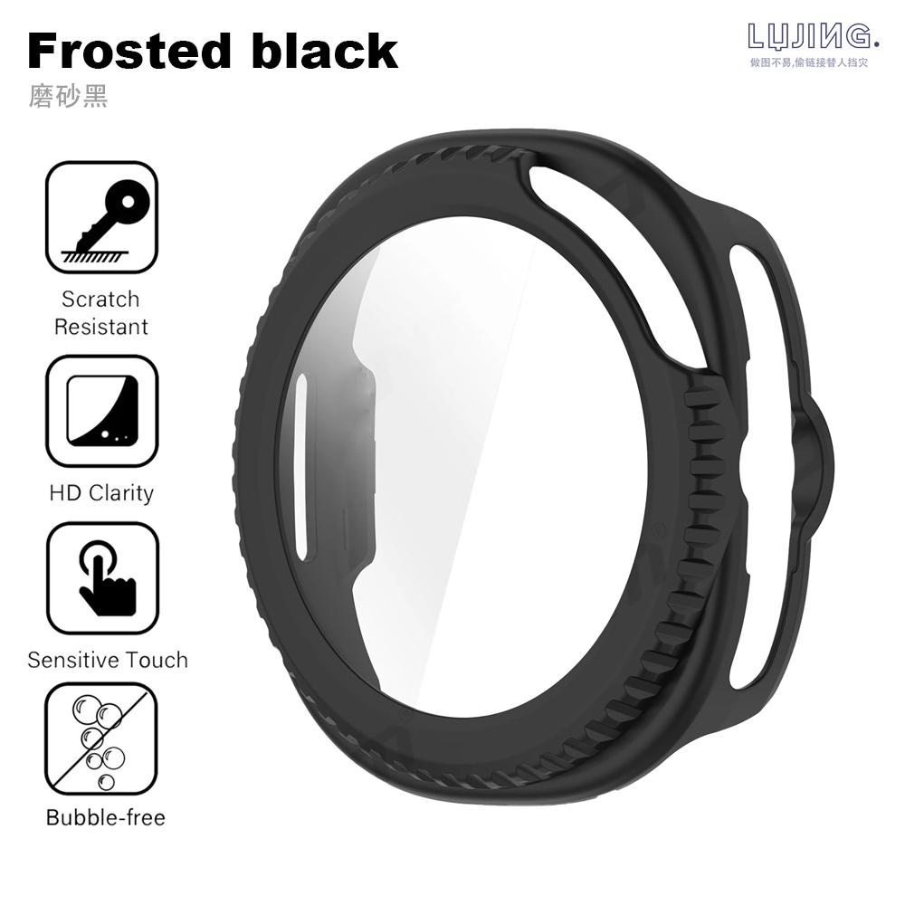 Vidrio+Funda para Samsung Galaxy Watch 8 Classic 46mm 40mm 44mm Protector de Pantalla de Vidrio Templado y Parachoques Protector de PC Duro Accesorios