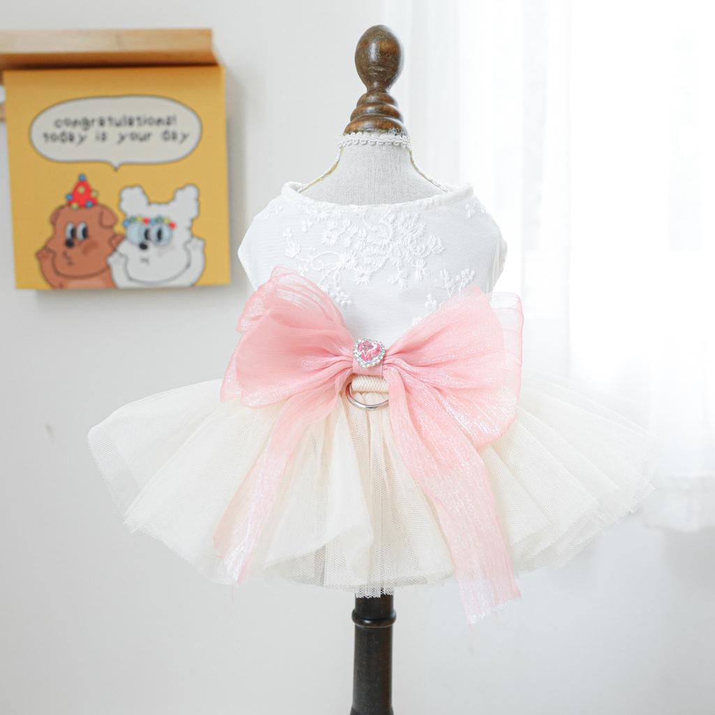 Pet's Cute Dresses Puppy Girl Dog Costumes Doggie Cat Apparel Lace Pet Wedding Skirt Summer Princess Cat Tutu Cute Elf Puppy