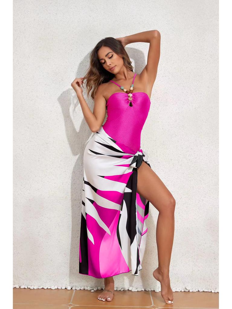 2024 Women's One-Piece Swimsuit: Slimming, Sexy, Sun Protection, Belly Covering, Gauze Skirt Bikini Set