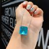 Paraiba Blu-ray, Square Stud Earrings Pendant, Simple Women's Style