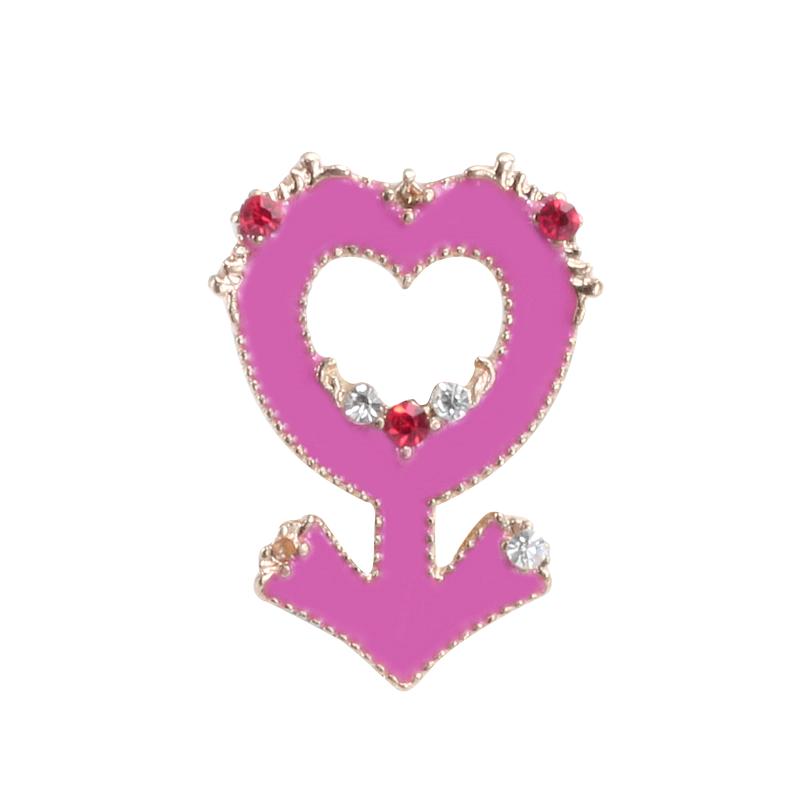 Cute Pink Series Brooch for Girl Cartoon Sweet Love Arrow Enamel Pins Princess Castle Bow Badge Bag Shirt Lapel Pin Jewelry Gift