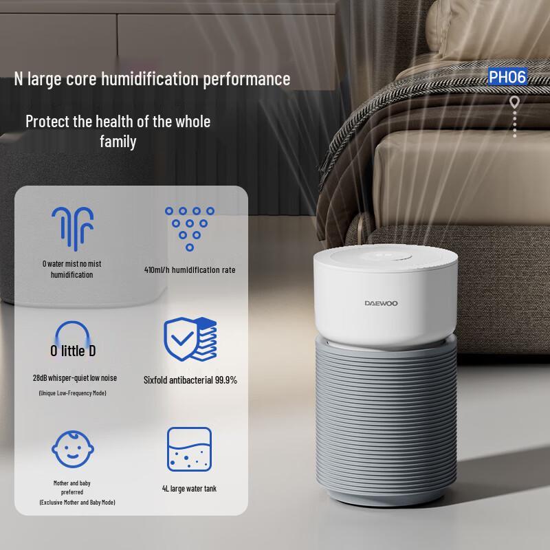 DAEWOO Fogless Humidifier with 6-Fold Purification