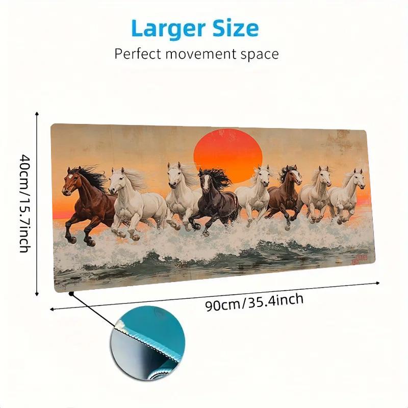 Horses Color Mouse Pad Large Gaming Table Cushion Non-slip Laptop Tablet Big Mousepad XXL Mat Mini PC Playmat With Lock edge