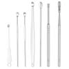 6/7 piece set of stainless steel earwax collector spiral turn ear pick ear pick to clean the ear portable ear cleaning tool