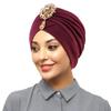 Indian Women Chemo Cap Muslim Diamonds Hijab Pleated Turban Wrap Headscarf Beanies Hair Loss Bonnet Hat Femme Turbante Mujer New