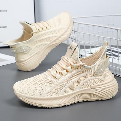 Damskie buty miękkie podeszwy nie męczą stóp, letnie buty na platformie oddychające buty sportowe z dzianiny w technologii fly-knit wygodne buty codzienne buty damskie wszechstronne