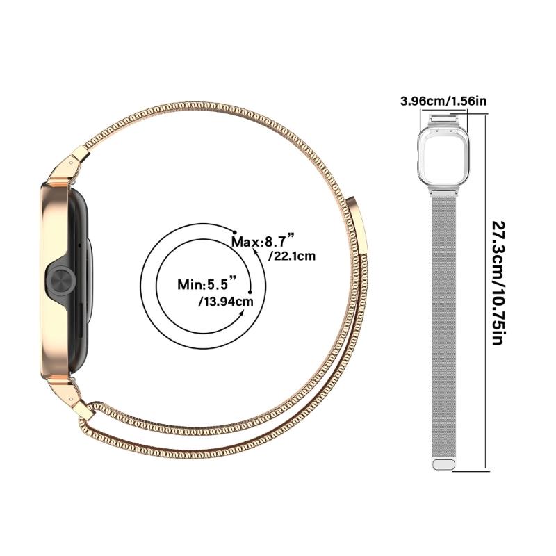 Upgradess Metal Replacement Band Elegant Smartwatch  Watch Band Elegant Metal Strap Watch Accessories for  Watch 5