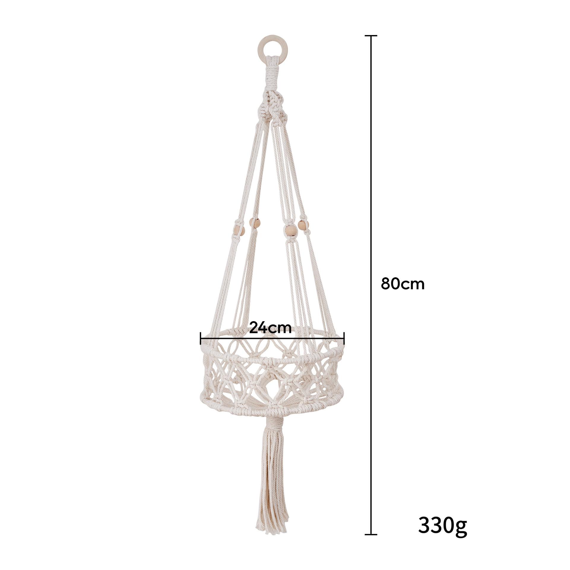 Weaving Storage Basket Suspended Basket Tassel Decoration Hanging Basket Home Vegetable Fruit Plant Wall Hanging