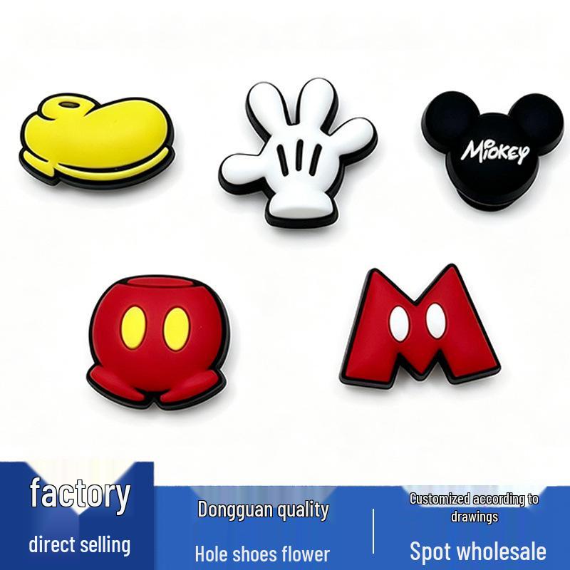Mickey Mouse PVC Shoe Charms - Cartoon Flower Accessories for Crocs