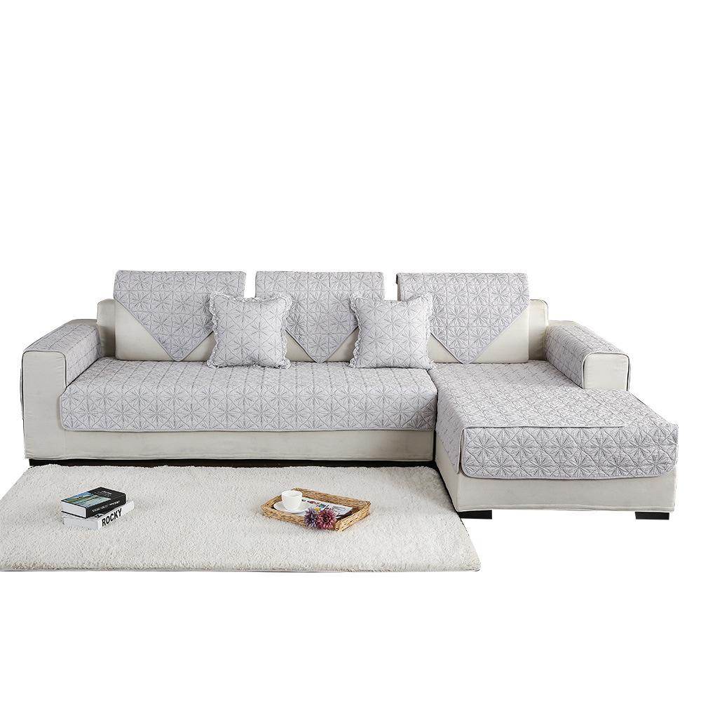 Modern Simple Fabric Sofa Cushion European Cotton Embroidery Four Seasons Universal Sofa Towel Slipcover Non-Slip Cushion