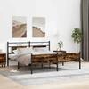 VidaXL Metal Bed Frames Without Mattress Smoked Oak 180x200 Cm 3325114